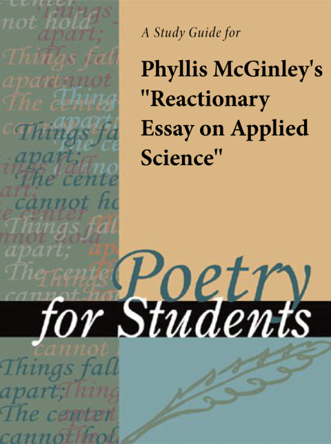 Cover image for book A Study Guide for Phyllis McGinley's "Reactionary Essay on Applied Science"