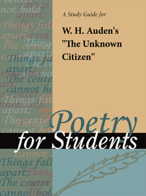 Cover image for book A Study Guide for W. H. Auden's "The Unknown Citizen"