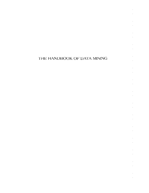 Cover image for book The Handbook of Data Mining