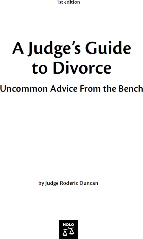 Cover image for book Judge's Guide to Divorce,  A