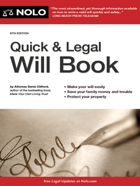 Cover image for book Quick & Legal Will Book
