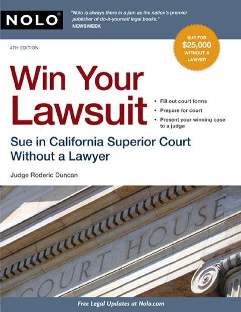 Cover image for book Win Your Lawsuit: Sue in California Superior Court Without a Lawyer