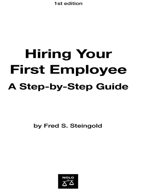Cover image for book Hiring Your First Employee: A Step-by-Step Guide