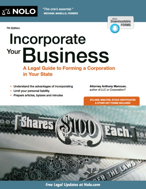 Cover image for book Incorporate Your Business: A Legal Guide to Forming a Corporation in Your State