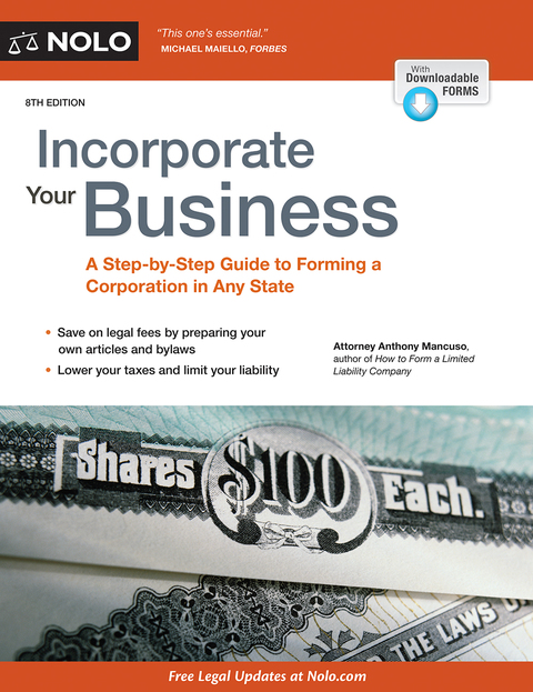 Cover image for book Incorporate Your Business: A Step-by-Step Guide to Forming a Corporation in Any State