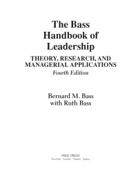 The Bass Handbook of Leadership | 9780743215527, 9781416545781