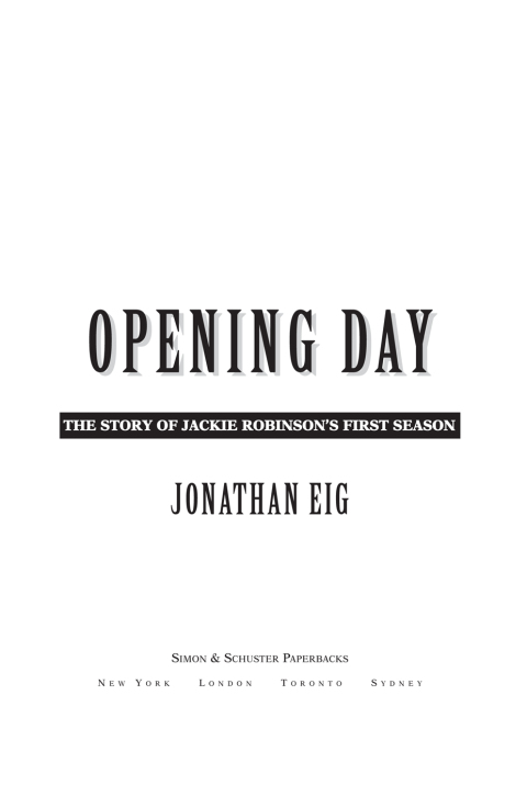 Cover image for book Opening Day