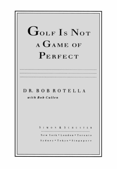 Cover image for book Golf is Not a Game of Perfect