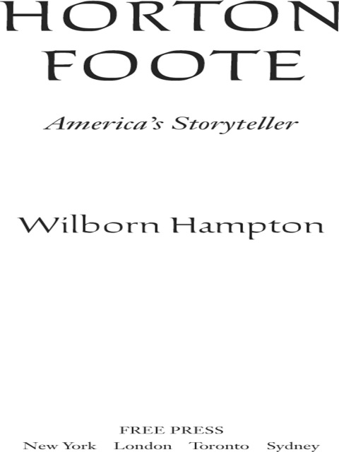 Cover image for book Horton Foote