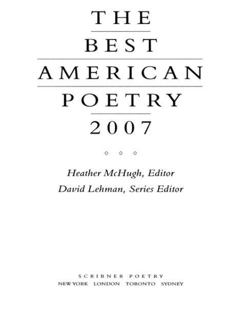 Cover image for book The Best American Poetry 2007