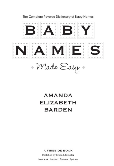Cover image for book Baby Names Made Easy