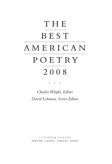 Cover image for book The Best American Poetry 2008