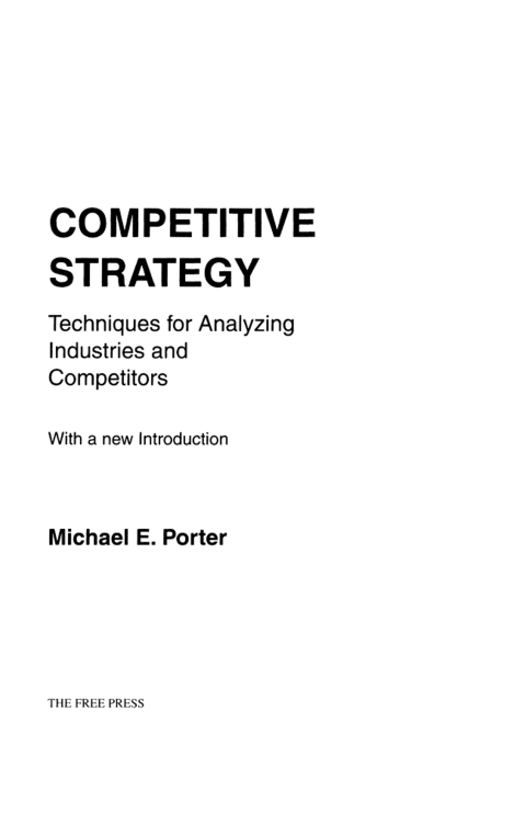 Cover image for book Competitive Strategy