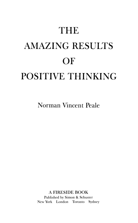 Cover image for book The Amazing Results of Positive Thinking