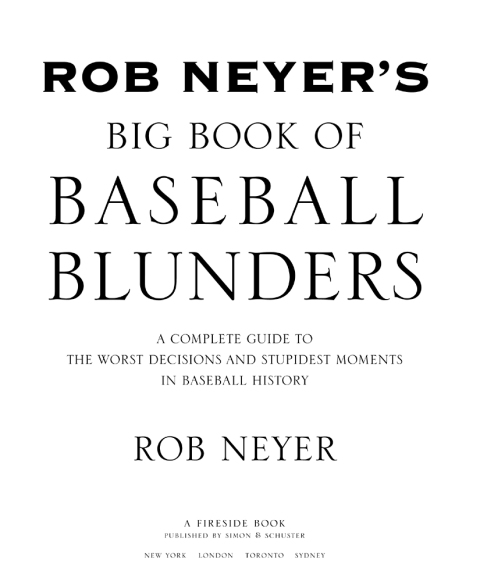 Cover image for book Rob Neyer's Big Book of Baseball Blunders