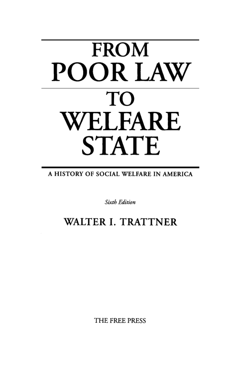 Cover image for book From Poor Law to Welfare State