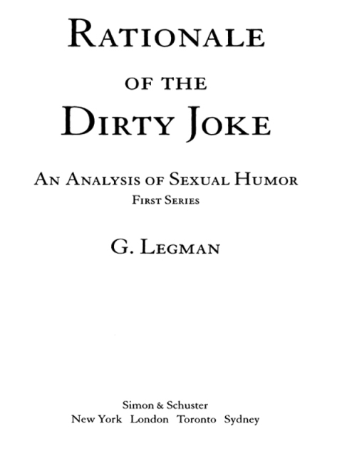 Cover image for book Rationale of the Dirty Joke