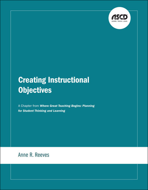Cover image for book Creating Instructional Objectives