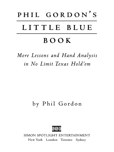 Cover image for book Phil Gordon's Little Blue Book