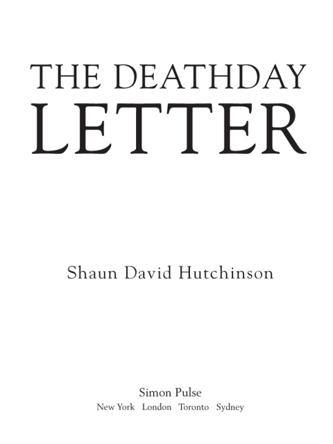 Cover image for book The Deathday Letter