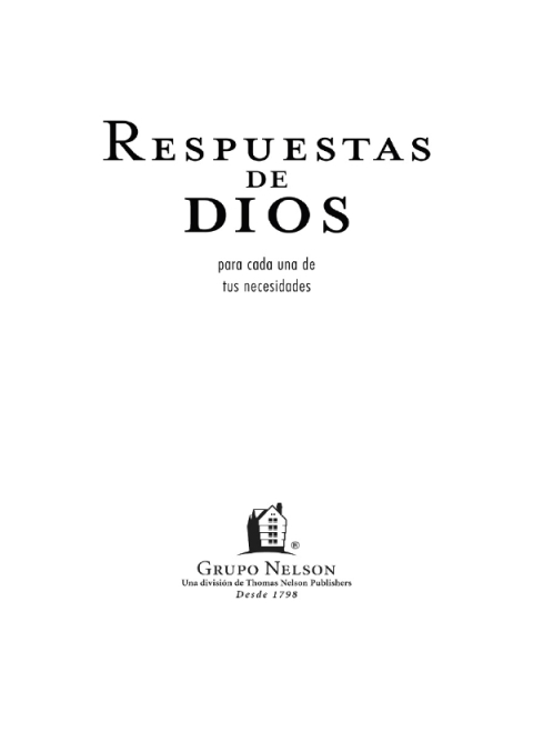 Cover image for book Respuestas de Dios para cada una de tus necesidades