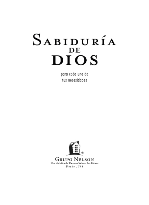 Cover image for book Sabiduría de Dios para cada una de tus necesidades