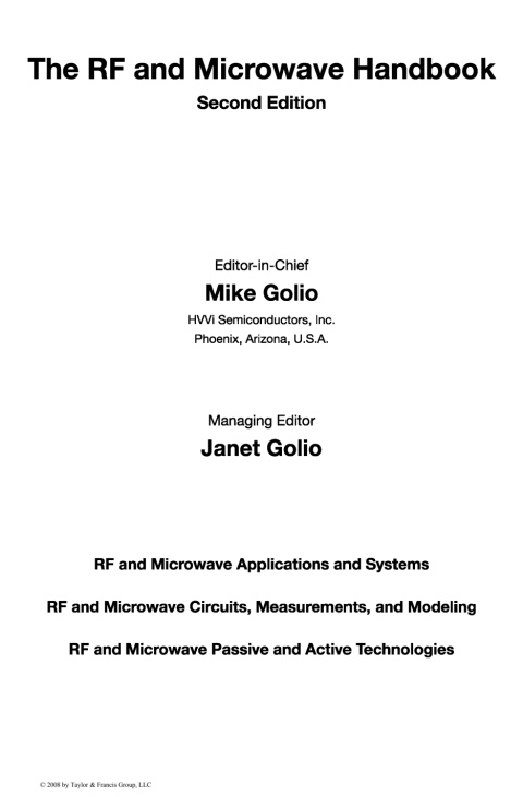 Cover image for book RF and Microwave Passive and Active Technologies