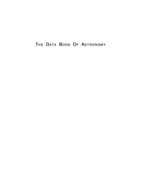 Data Book of Astronomy 