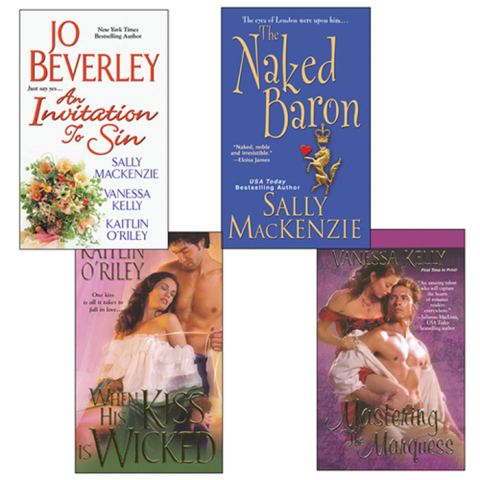 Cover image for book Hot Historicals Bundle with An Invitation to Sin, The Naked Baron, When His Kiss Is Wicked, & Mastering the Marquess