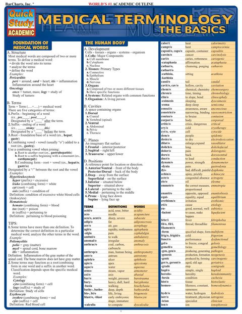 Medical Terminology Basics (Bookstore Recommended)
