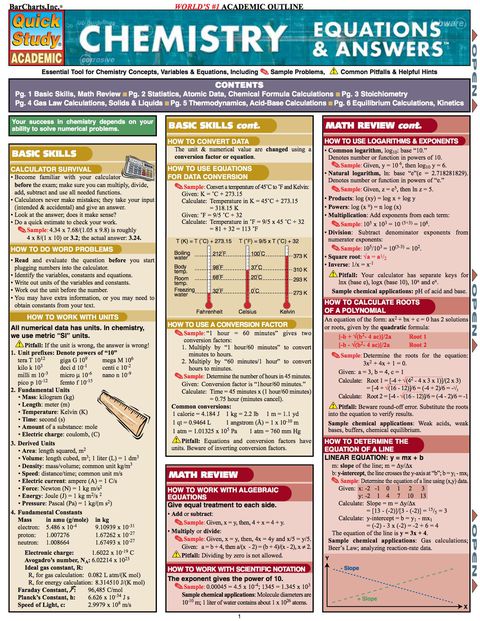Chemistry: Equations & Answers (Barcharts)