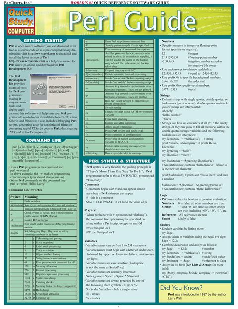 Cover image for book Perl Guide
