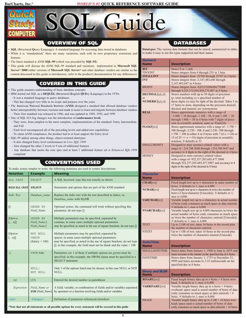Cover image for book Sql Guide