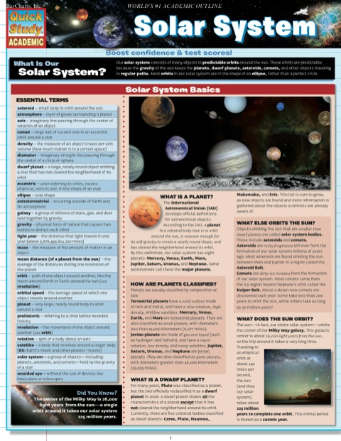 Cover image for book SOLAR SYSTEM STUDY GUIDE