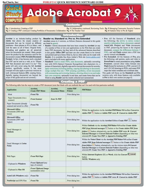 Cover image for book ADOBE ACROBAT 9 REFERENCE GUIDE