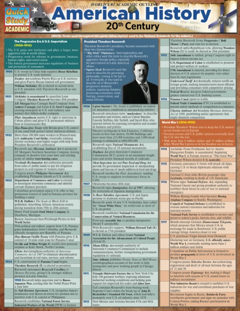 Cover image for book AMERICAN HISTORY 20th CENTURY STUDY GUIDE
