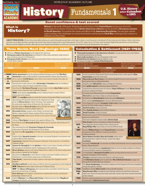 Cover image for book HISTORY FUNDAMENTALS 1 STUDY GUIDE