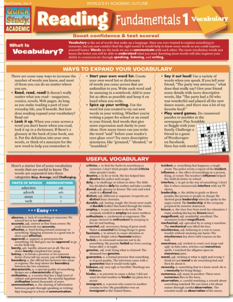 Cover image for book READING FUNDAMENTALS 1 STUDY GUIDE