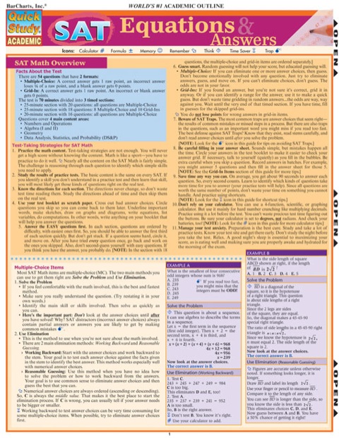 Cover image for book SAT EQUATIONS & ANSWERS STUDY GUIDE