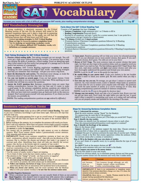 Cover image for book SAT VOCABULARY STUDY GUIDE
