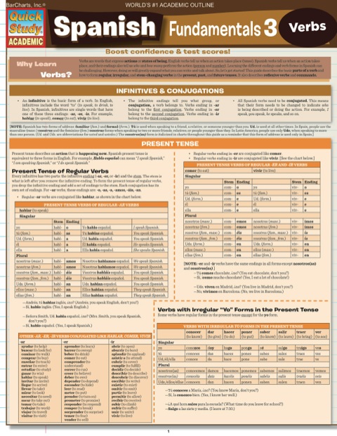 Cover image for book SPANISH FUNDAMENTALS 3 STUDY GUIDE