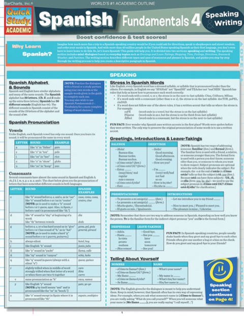 Cover image for book SPANISH FUNDAMENTALS 4 STUDY GUIDE