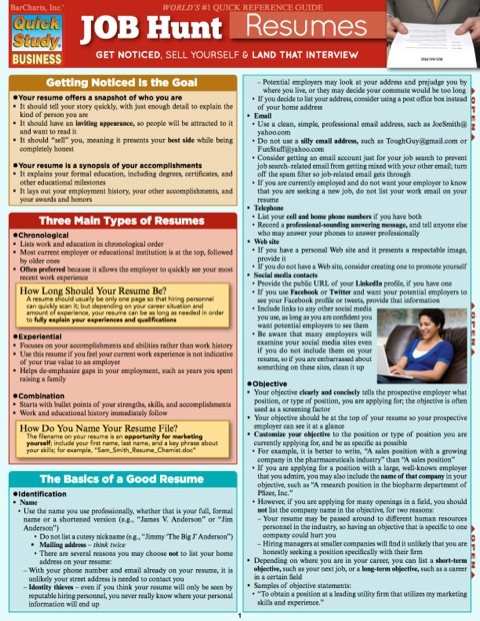 Cover image for book JOB HUNT: RESUMES STUDY GUIDE