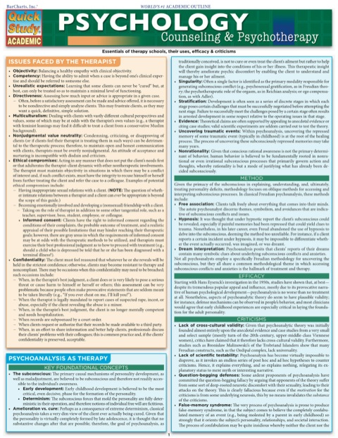 Cover image for book PSYCHOLOGY: COUNSELING & PSYCHOTHERAPY STUDY GUIDE