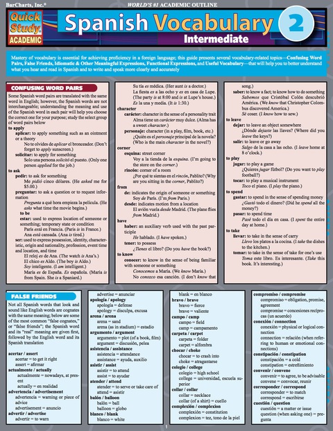Cover image for book Spanish Vocabulary 2:Intermediate