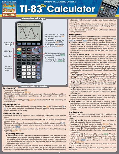 Cover image for book Quickstudy- Ti-83 Plus Calculator