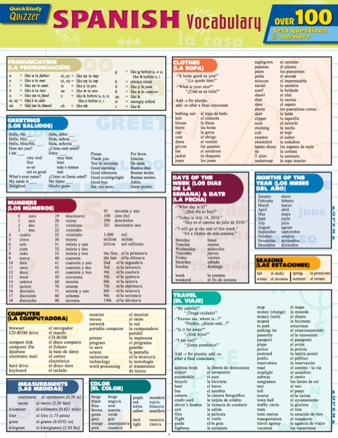 Cover image for book SPANISH VOCABULARY QUIZZER
