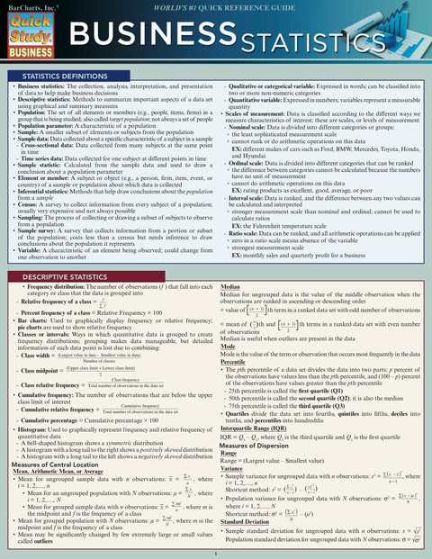 Business Statistics (Barcharts)