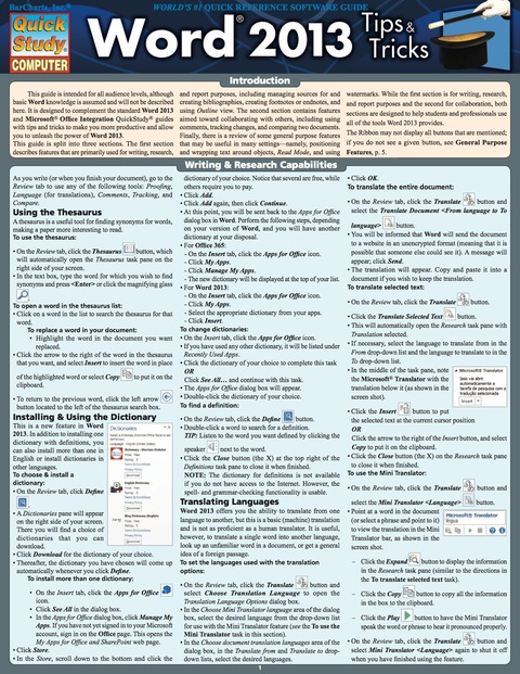 Cover image for book QUICKSTUDY-WORD 2013 TIPS & TRICKS