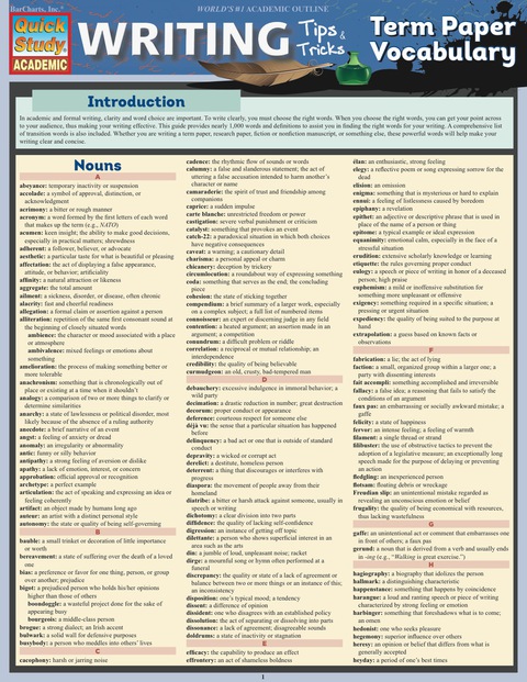 Cover image for book Writing Tips: Term Paper Vocabulary